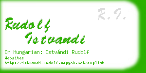 rudolf istvandi business card